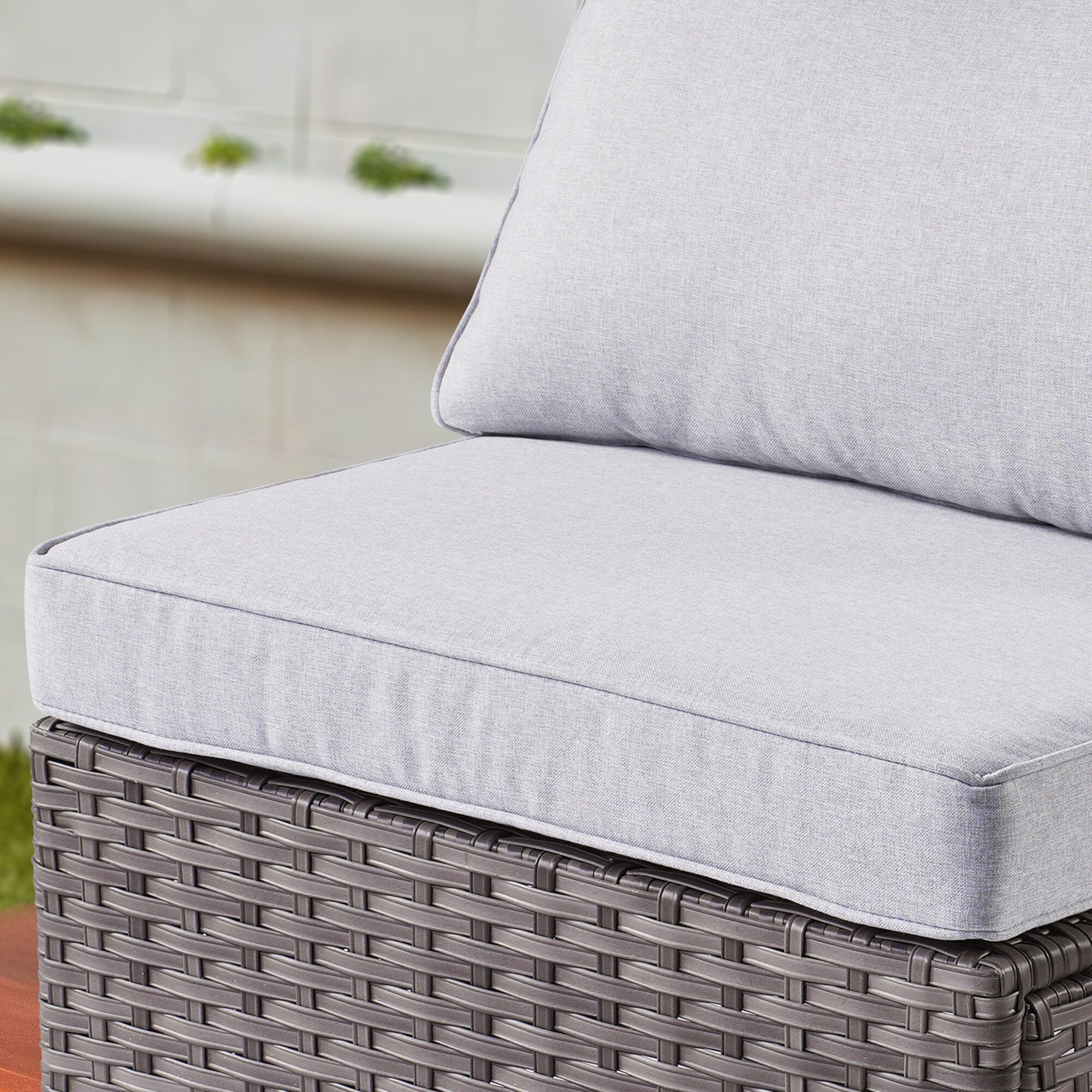 OVIOS Deep Seat Wicker 11-piece Sectional Set Swivel Chairs Fire Pit