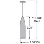 Odyssey LED Bullet Brushed Pendant