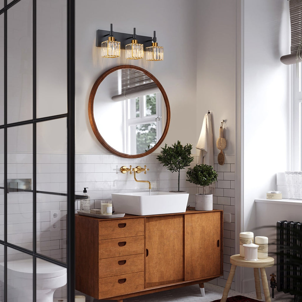 Ora Modern Dimmable Crystal Bathroom Light Fixtures Over Mirror Glam Vanity Lights