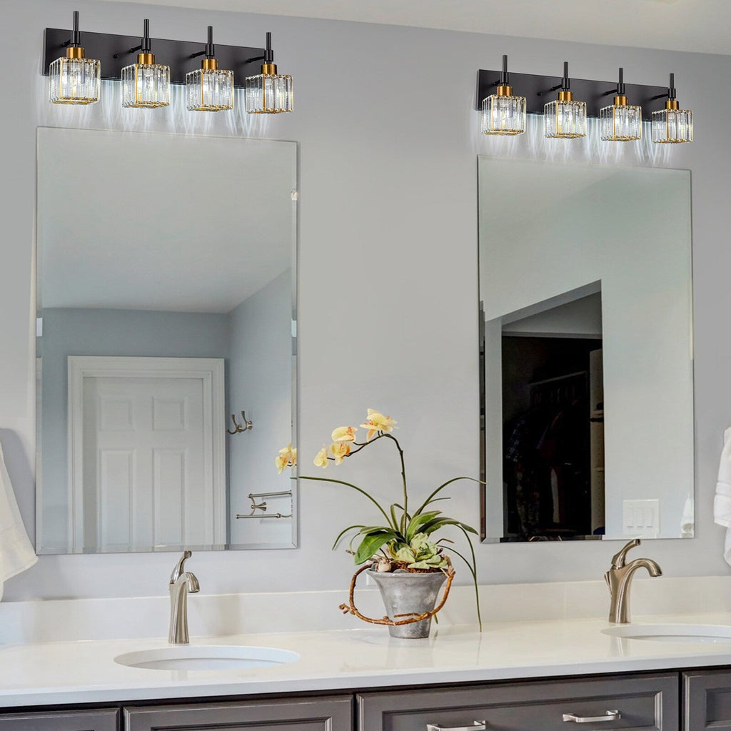 Ora Modern Dimmable Crystal Bathroom Light Fixtures Over Mirror Glam Vanity Lights