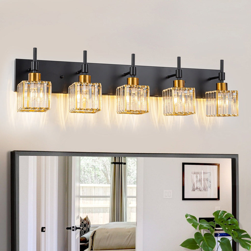 Ora Modern Dimmable Crystal Bathroom Light Fixtures Over Mirror Glam Vanity Lights