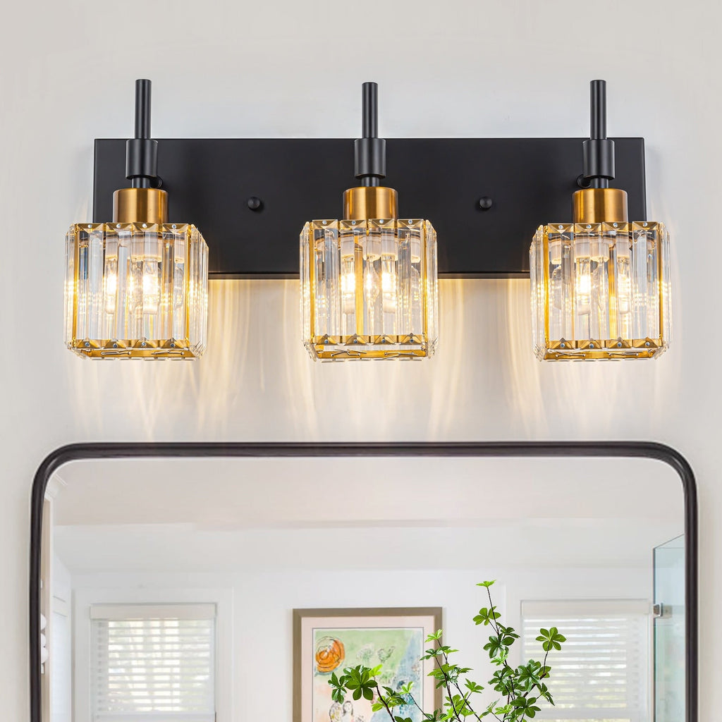 Ora Modern Dimmable Crystal Bathroom Light Fixtures Over Mirror Glam Vanity Lights