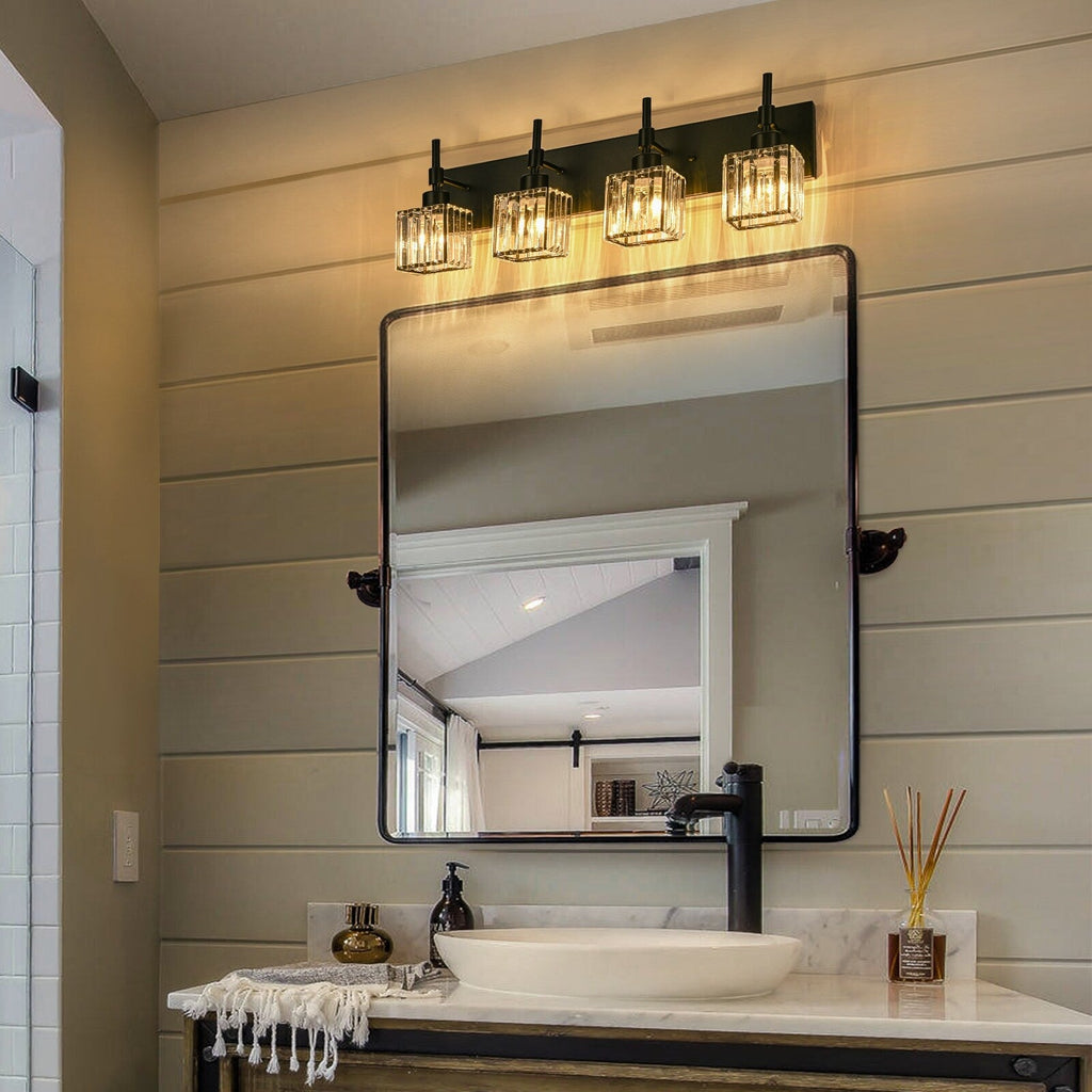 Ora Modern Dimmable Crystal Bathroom Light Fixtures Over Mirror Glam Vanity Lights