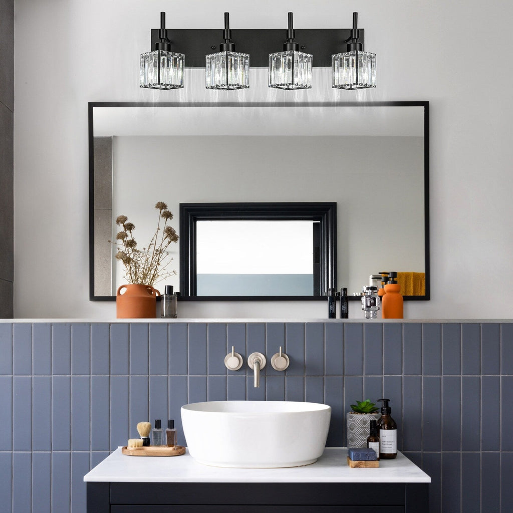 Ora Modern Dimmable Crystal Bathroom Light Fixtures Over Mirror Glam Vanity Lights