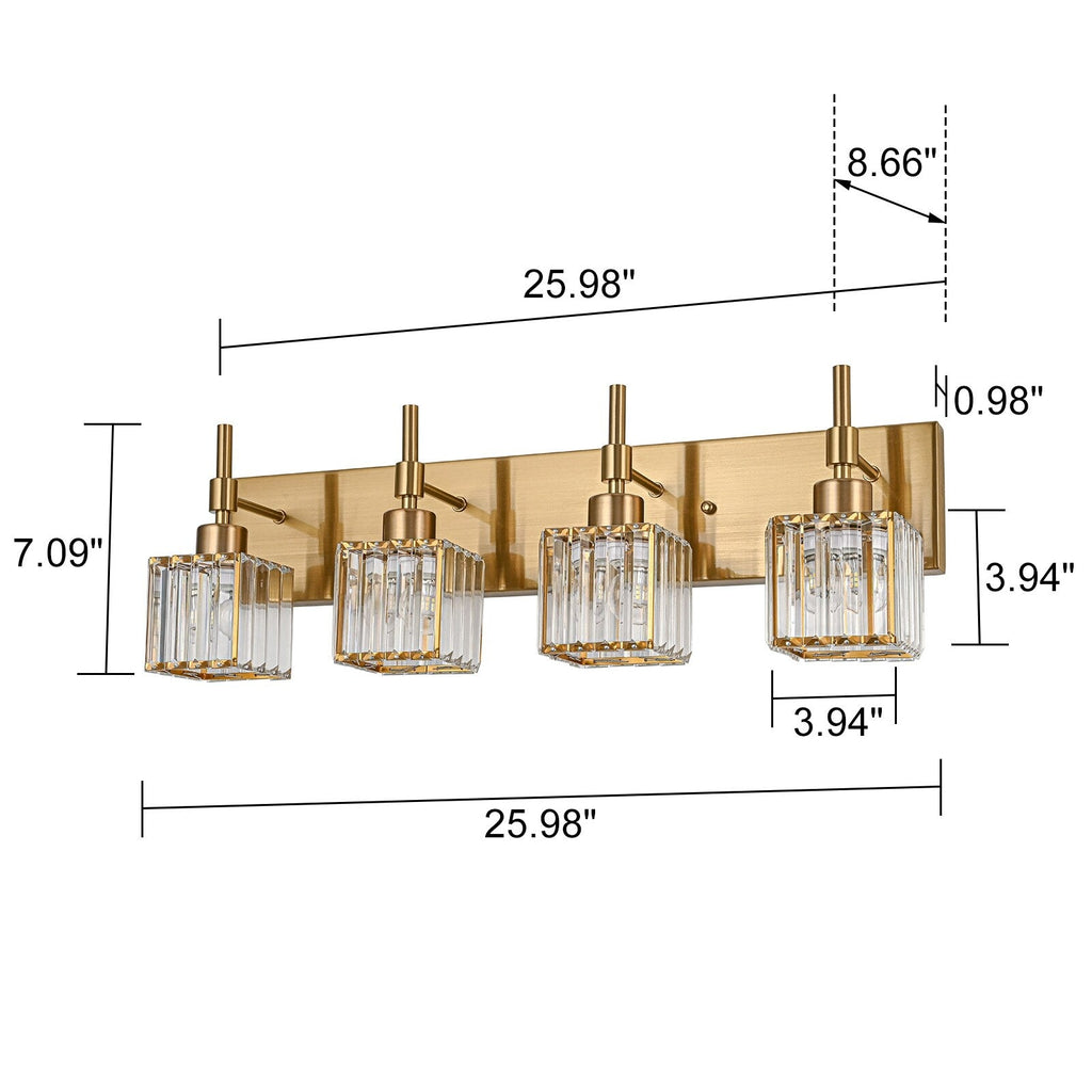 Ora Modern Dimmable Crystal Bathroom Light Fixtures Over Mirror Glam Vanity Lights
