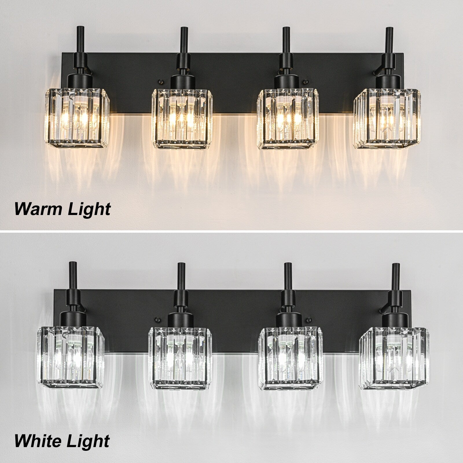 Ora Modern Dimmable Crystal Bathroom Light Fixtures Over Mirror Glam Vanity Lights