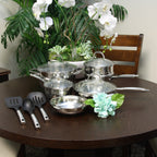 Oster Ridgewell 13 piece Stainless Steel Belly Shape Cookware Set