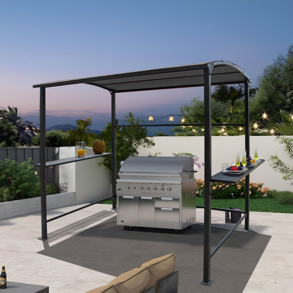 Outdoor 5 ft. x 8 ft. Steel Frame Grill Gazebo Canopy Barbecue Shelter