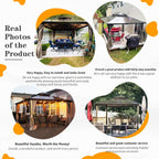 EROMMY Hardtop Gazebo,Outdoor Pergola with Double Roof & Netting & Curtains,Heavy Duty Canopy for Patio, Backyard, Pool party