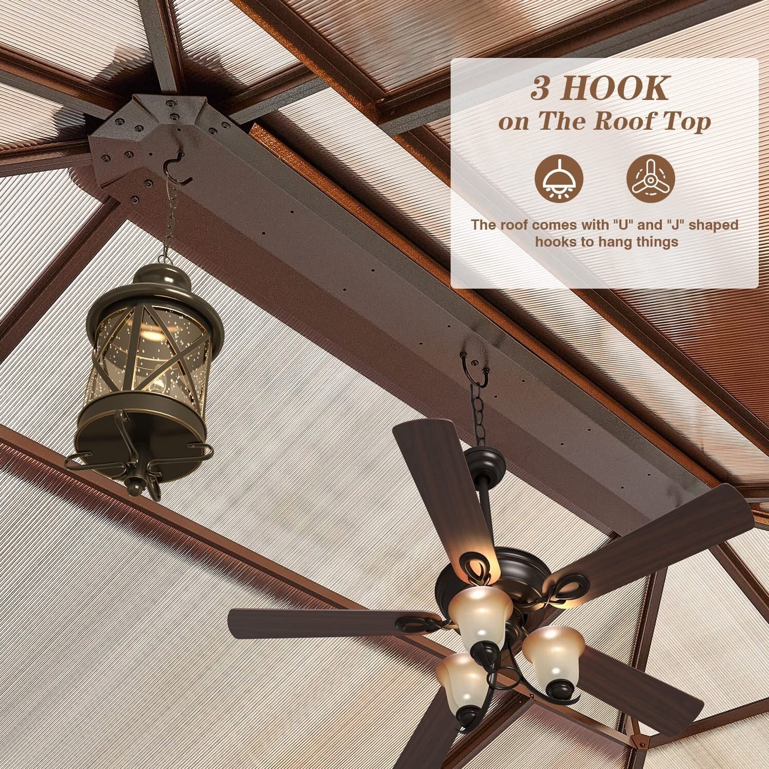 EROMMY Hardtop Gazebo,Outdoor Pergola with Double Roof & Netting & Curtains,Heavy Duty Canopy for Patio, Backyard, Pool party