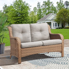 Gymojoy Outdoor Loveseat Wicker Sofa Set Rattan Sofa