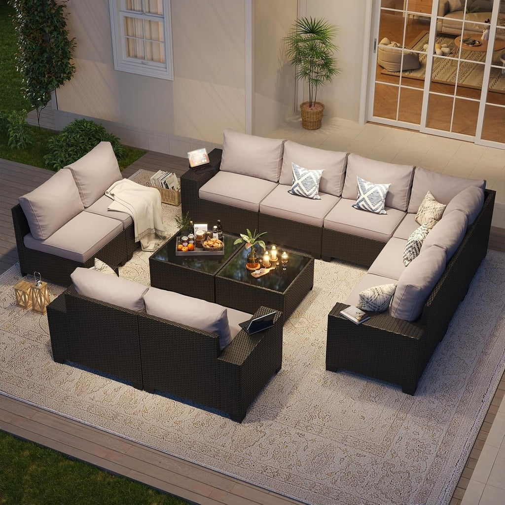 Outdoor Patio Furniture Sets with 4in Thicken Cushion