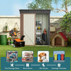 Outdoor Storage Metal Shed Garden Tool Shed with Lockable Door for Patio Furniture and Tools