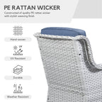 Gymojoy Outdoor Wicker Rocking Lounge Chairs with Swivel Base (Set of 2)