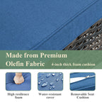 Gymojoy Outdoor Wicker Rocking Lounge Chairs with Swivel Base (Set of 2)