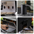 Outdoor Wood Fired Pizza Oven 2-Layer Pizza Maker Outside Pizza Grill for Backyard Parties - 12 inch