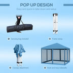 Outsunny 10' x 10' Heavy Duty Pop Up Canopy with Removable Mesh Sidewall Netting, Easy Setup Design, Outdoor Party Event