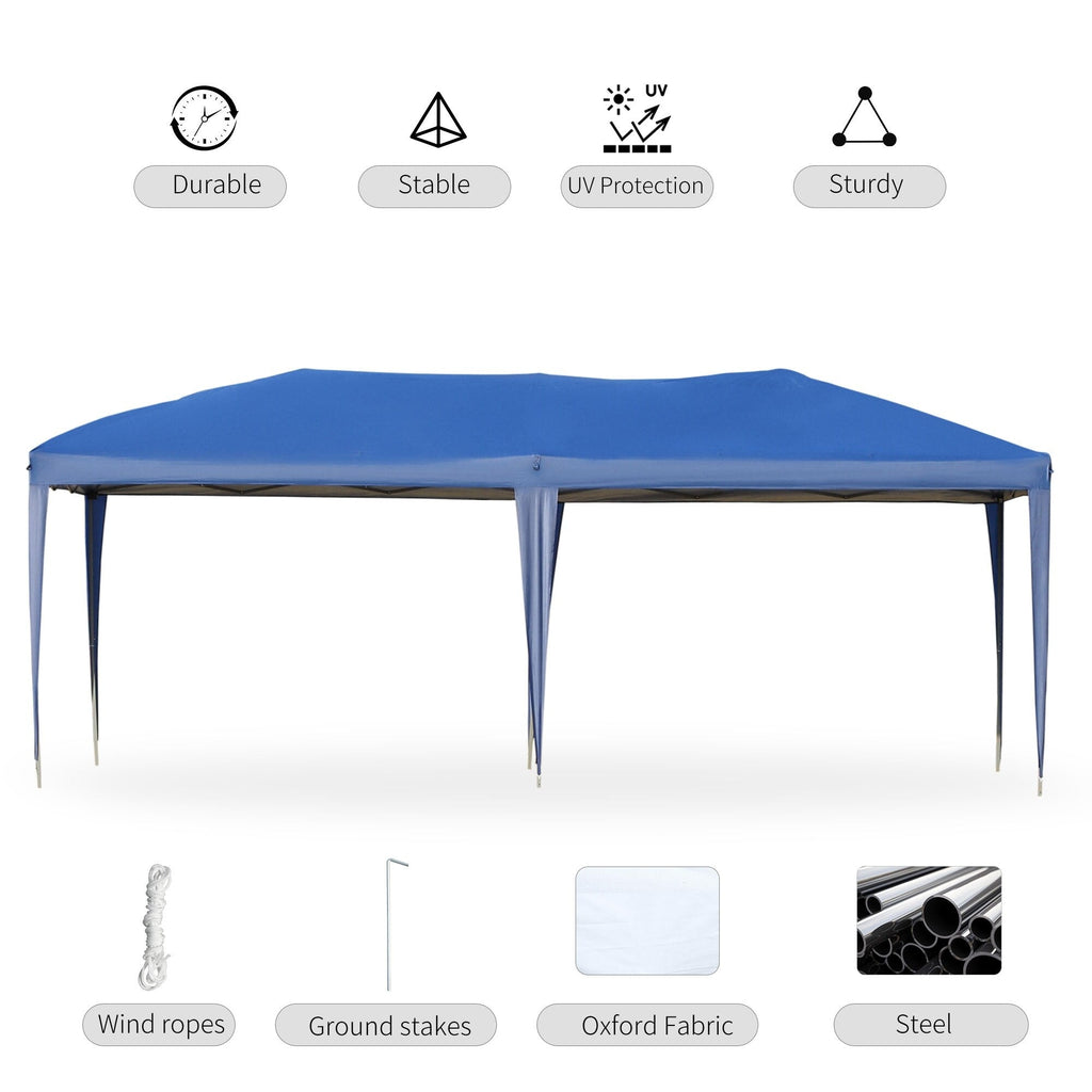 Outsunny Heavy Duty Pop Up Canopy with Sturdy Frame, UV Fighting Roof, Carry Bag for Patio, Backyard, Beach, Garden