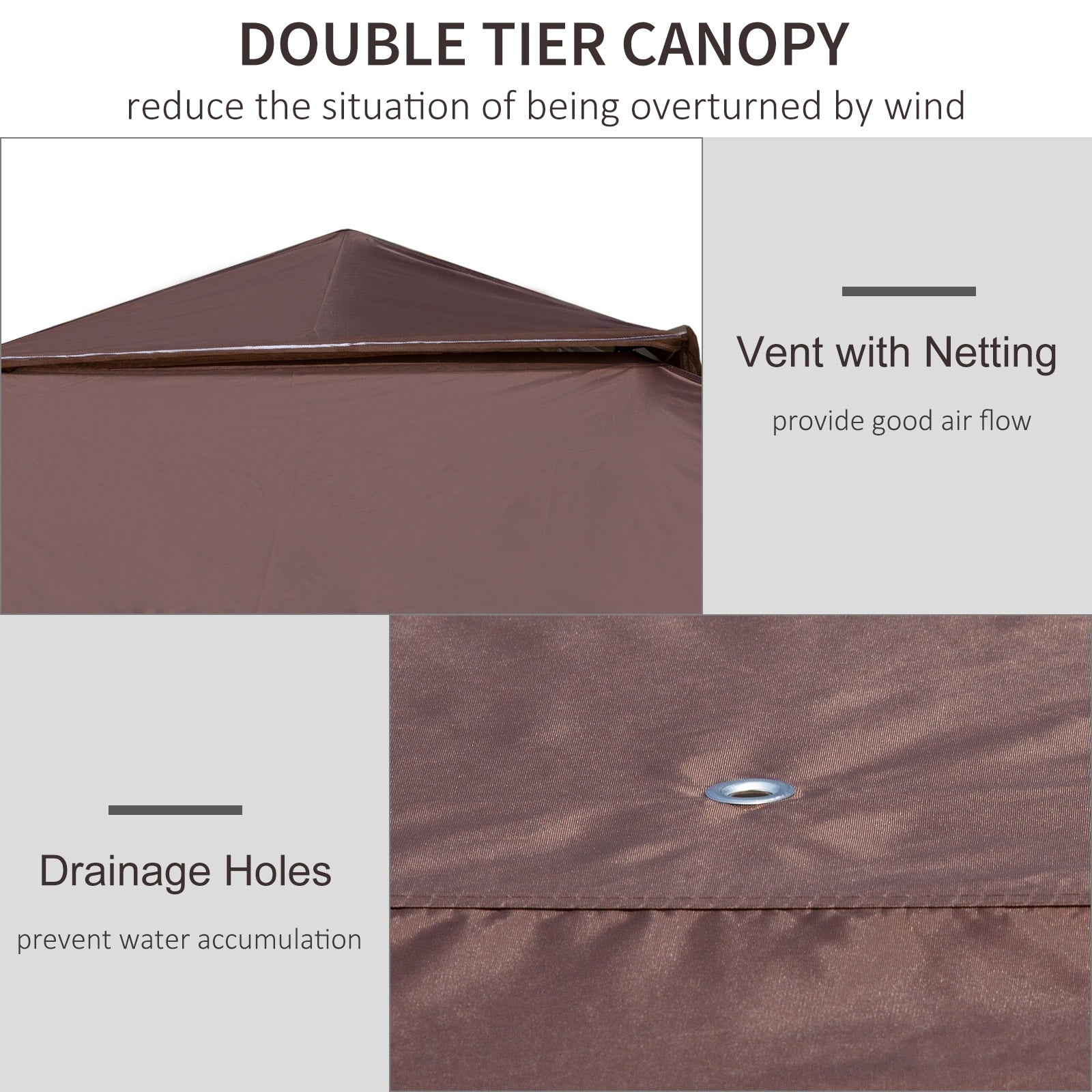 Outsunny 12' x 12' Pop Up Canopy Sun Shade Instant Tent Folding with Mesh Sidewall Netting, 3-Level Adjustable Height