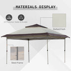 Outsunny 12' x 12' Pop Up Canopy Sun Shade Instant Tent Folding with Mesh Sidewall Netting, 3-Level Adjustable Height