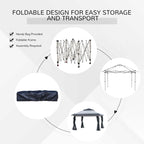 Outsunny 12' x 12' Pop Up Canopy Sun Shade Instant Tent Folding with Mesh Sidewall Netting, 3-Level Adjustable Height