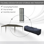 Outsunny Heavy Duty Pop Up Canopy with Sturdy Frame, UV Fighting Roof, Carry Bag for Patio, Backyard, Beach, Garden