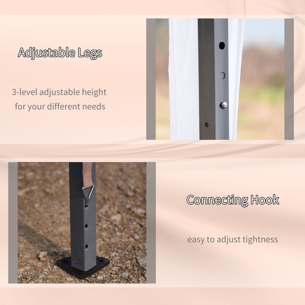 Outsunny Heavy Duty Pop Up Canopy with Sturdy Frame, UV Fighting Roof, Carry Bag for Patio, Backyard, Beach, Garden