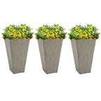 Outsunny 28 Tall Plastic Flower Pot, Set of 3, Large Outdoor & Indoor Plastic Garden Planters, for Entryway, Patio, Yard
