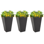 Outsunny 28 Tall Plastic Flower Pot, Set of 3, Large Outdoor & Indoor Plastic Garden Planters, for Entryway, Patio, Yard