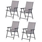 Outsunny 4-piece Folding Patio Chair Set with a Simple & Chic Design, Comfortable for the Deck, Garden, Yard & Travel