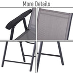 Outsunny 4-piece Folding Patio Chair Set with a Simple & Chic Design, Comfortable for the Deck, Garden, Yard & Travel
