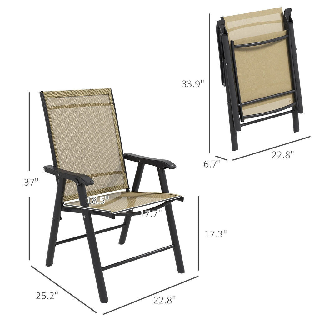 Outsunny 4-piece Folding Patio Chair Set with a Simple & Chic Design, Comfortable for the Deck, Garden, Yard & Travel