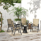 Outsunny 4-piece Folding Patio Chair Set with a Simple & Chic Design, Comfortable for the Deck, Garden, Yard & Travel