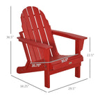 Outsunny Folding Adirondack Chair, HDPE Outdoor All Weather Plastic Lounge Beach Chairs for Patio Deck and Lawn Furniture