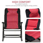 Outsunny Folding Rocking Chair Set with Padded Seat and Back, Pillow