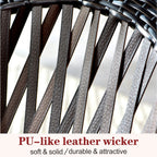 OVIOS 3-piece Patio Rocking Chair Bistro Set with Glass Coffee Table