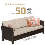 OVIOS 5-piece Patio Furniture Wicker Outdoor High-back Seating Set