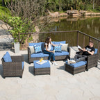 OVIOS 5-piece Patio Furniture Wicker Outdoor High-back Seating Set