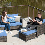 OVIOS 5-piece Patio Furniture Wicker Outdoor High-back Seating Set