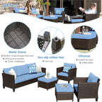 OVIOS 5-piece Patio Furniture Wicker Outdoor High-back Seating Set
