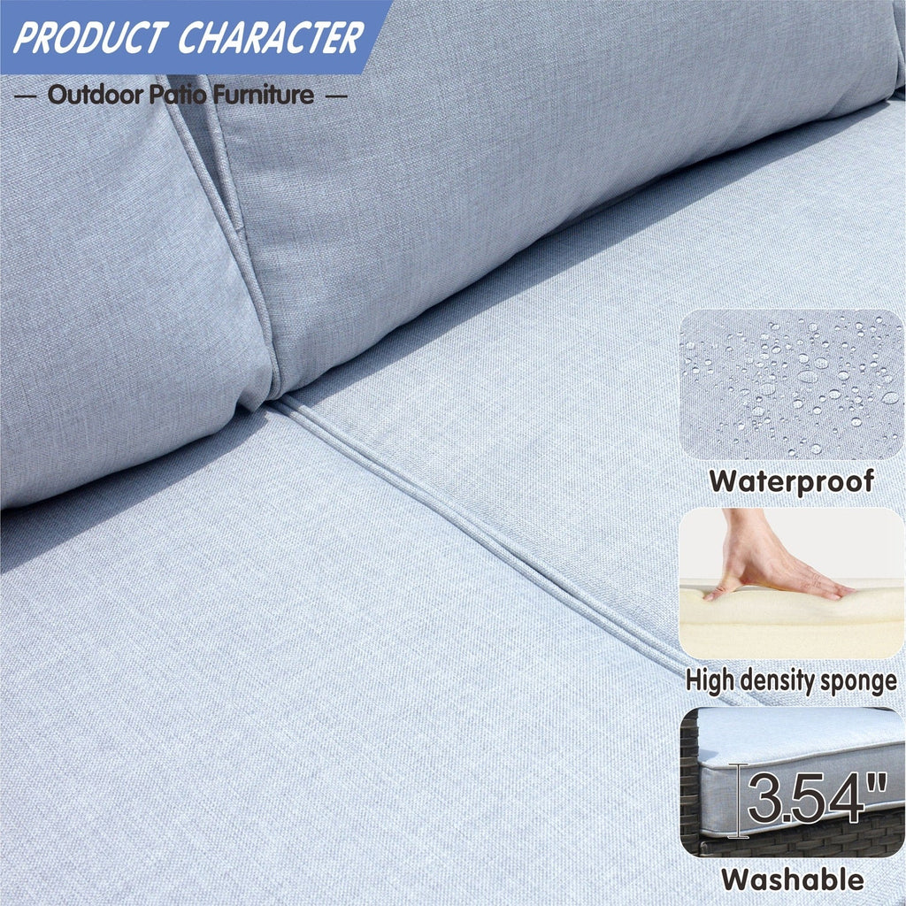 OVIOS 5-piece Patio Furniture Wicker Outdoor High-back Seating Set