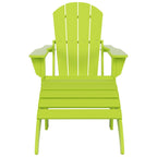 Polytrends Laguna Hdpe All Weather Outdoor Patio Foldable Adirondack Chair With Ottoman (2-Piece Set)