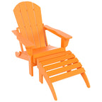 Polytrends Laguna Hdpe All Weather Outdoor Patio Foldable Adirondack Chair With Ottoman (2-Piece Set)