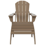 Polytrends Laguna Hdpe All Weather Outdoor Patio Foldable Adirondack Chair With Ottoman (2-Piece Set)