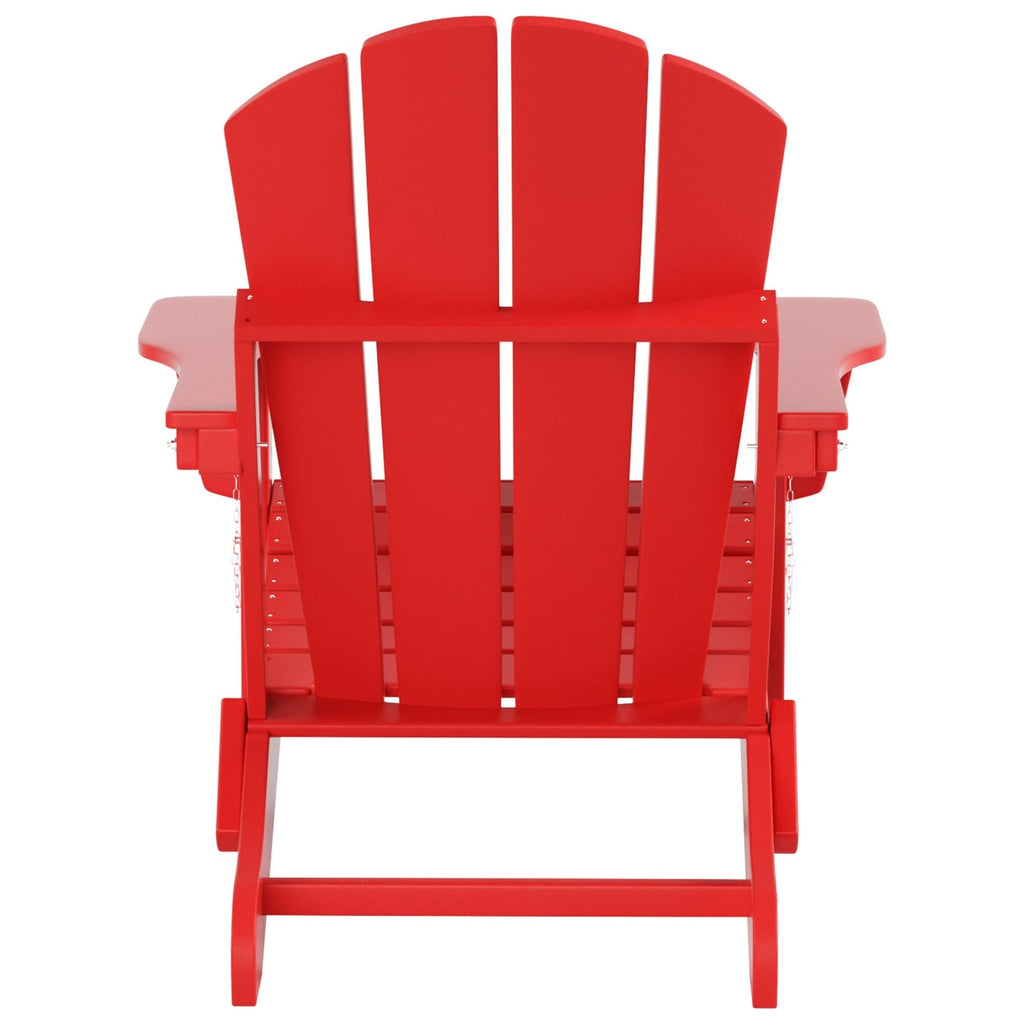 Polytrends Laguna Hdpe All Weather Outdoor Patio Foldable Adirondack Chair With Ottoman (2-Piece Set)