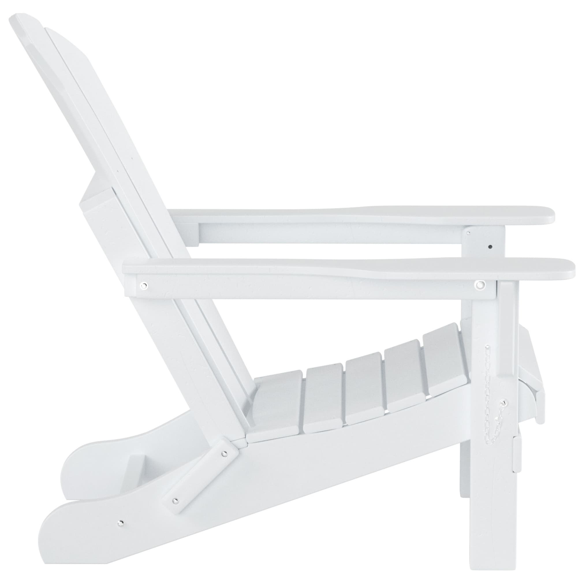 Polytrends Laguna Hdpe All Weather Outdoor Patio Foldable Adirondack Chair With Ottoman (2-Piece Set)