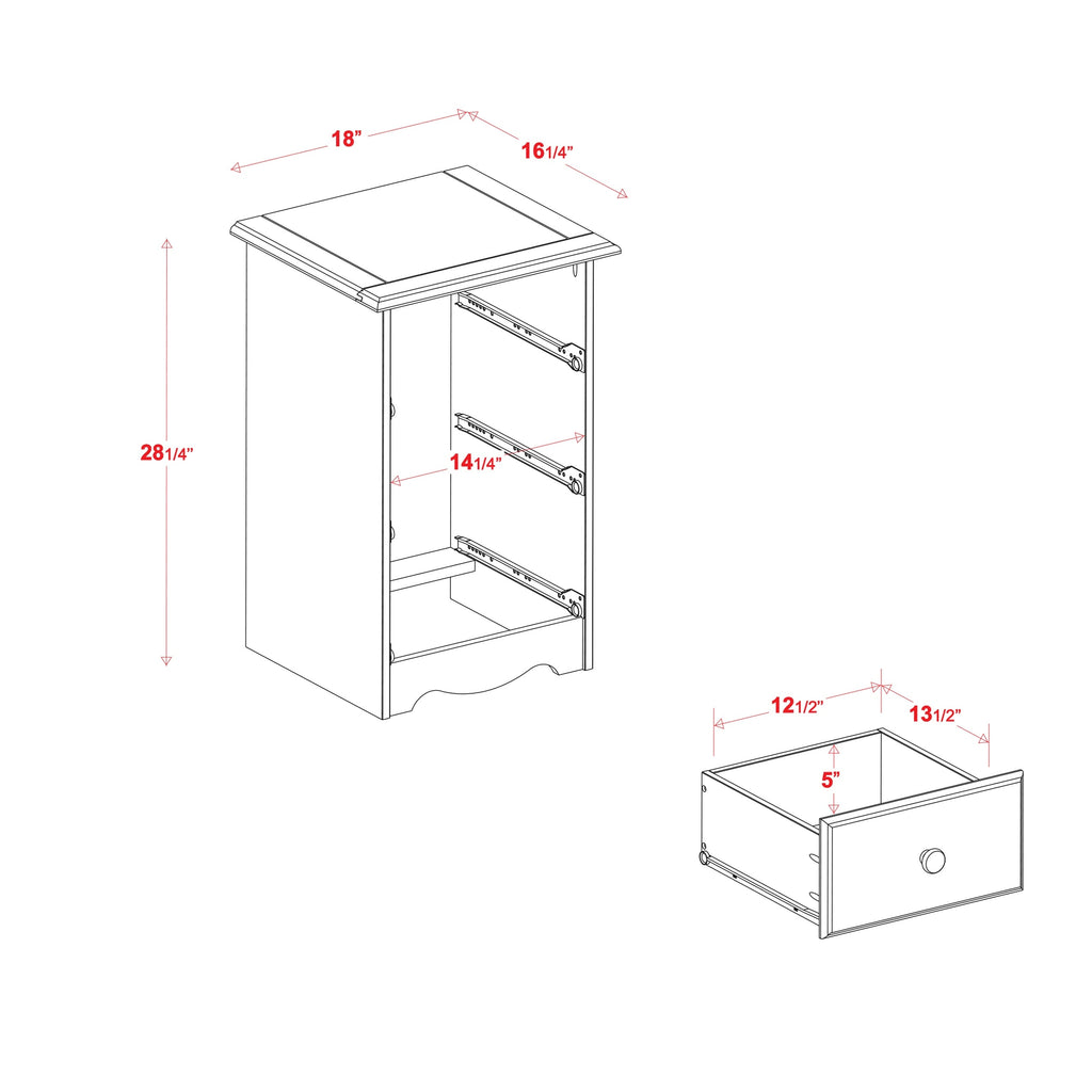 Palace Imports 100% Solid Wood 3-Drawer Nightstand with Metal or Wooden Knobs