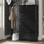 Palace Imports 100% Solid Wood 5-Jumbo Drawer Chest with Lock, Metal or Wooden Knobs