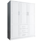 Palace Imports 100% Solid Wood Cosmo 3-Door Wardrobe Armoire with Solid Wood or Mirrored Doors