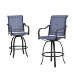 Patio Festival Outdoor Metal High Back Swivel Bar Chair (2-Pack)